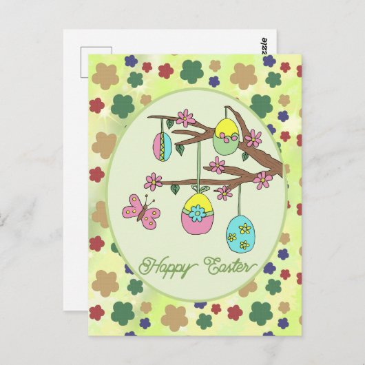 Osterzweig postkarte (Vorne/Hinten)