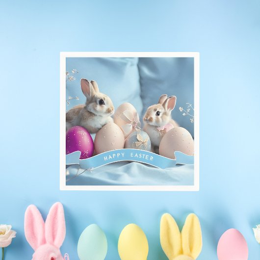 Osterzweikaninchen & Ostereier Papier Napkins Serviette