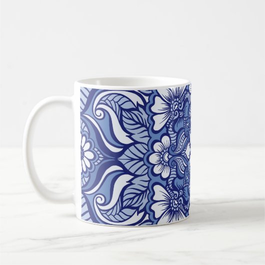 Ostethnische Henna Nahtloses Muster Kaffeetasse (Links)
