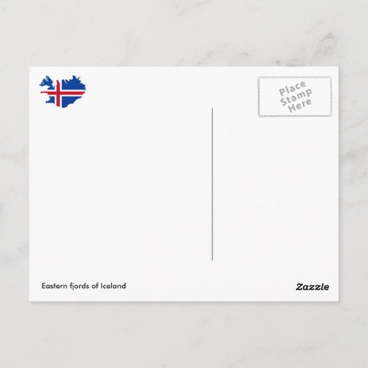 Ostfjorde Islands Postkarte (Rückseite)