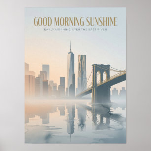 Ostfluss-Sonnenaufgang von Manhattan Poster