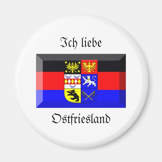 Ostfriesland Flag Gem Magnet (Vorne)