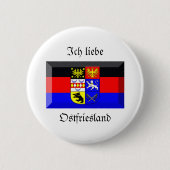 Ostfriesland Flaggen-Edelstein Button (Vorderseite)