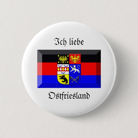 Ostfriesland Flaggen-Edelstein Button (Vorderseite)