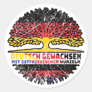 Ostfriesland Ostfriesisch Deutsch Deutschland Baum Runder Aufkleber