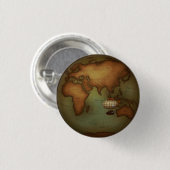 Osthalbkugelkarte mit Luftschiff Steampunk Button (Vorne & Hinten)