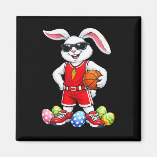 Osthasen-Kinder Jungen spielen Basketball Ostern K Magnet