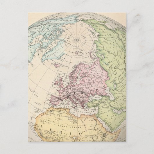 Osthemisphäre Europas Postkarte (Vorderseite)