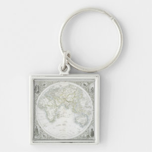 Osthemisphäre, von einer Reihe von Weltkarte-PU Schlüsselanhänger