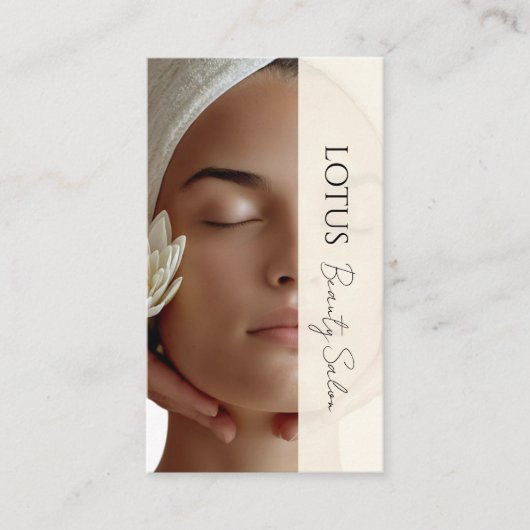 Östhetiker Beautician Beige QR Code & Foto Visitenkarte (Vorderseite)