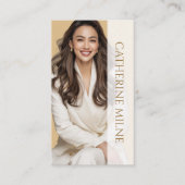 Östhetiker Beautician Beige QR Code & Foto Visitenkarte (Vorderseite)