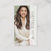 Östhetiker Beautician Green QR Code & Foto Visitenkarte (Vorderseite)