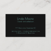 Östhetiker glüht im Dunkeln Visitenkarte (Rückseite)