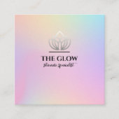 Östhetiker Pink Holographic Iridescent Qr Code Quadratische Visitenkarte (Vorderseite)