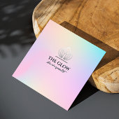 Östhetiker Pink Holographic Iridescent Qr Code Quadratische Visitenkarte