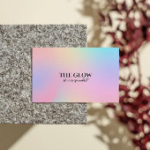 Östhetiker Pink Holographic Iridescent Qr Code Visitenkarte