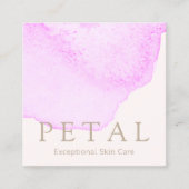 Östhetiker Pink Watercolor Floral Petal Quadratische Visitenkarte (Vorderseite)