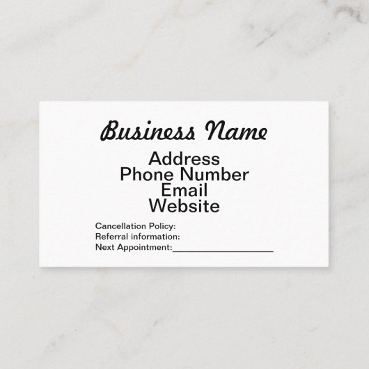 Östhetiker Visitenkarte (Rückseite)