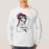 Östhetikerin Rosie The Riveter Button Up T-Shirt (Vorderseite)
