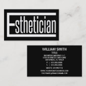 Östhetische Word Black and White Business Card Visitenkarte (Vorne/Hinten)