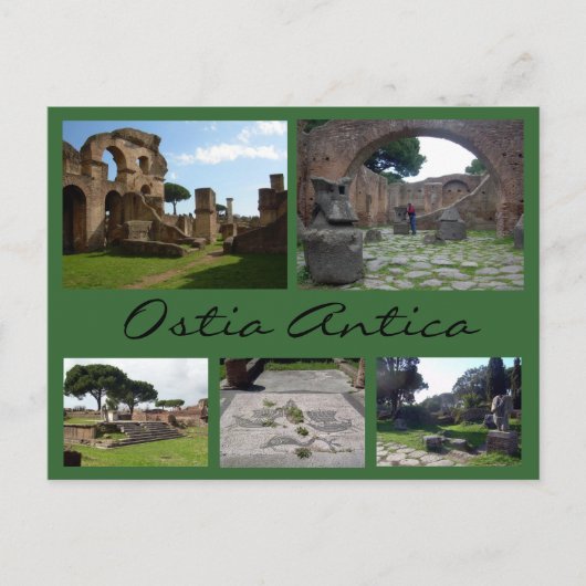 Ostia Antica Collage (römische Ruinen), Rom Postkarte (Vorderseite)