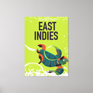Ostindien Vintage Reiseposter Kunst. Leinwanddruck