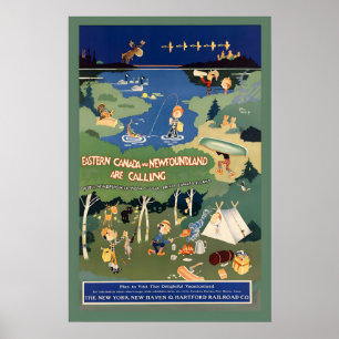 Ostkanada und Neufundland Quebec Neu Poster