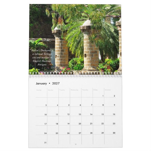 Ostkaribischer Kalender für 2026 (Jan 2027)