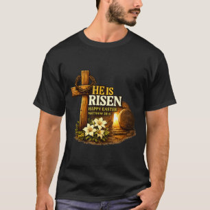 Ostkreuz er ist auferstanden Jesus christliche Män T-Shirt