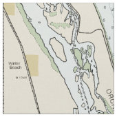 Ostküste Florida ⚓ authentische Nautikkarte Stoff (Nahaufnahme)