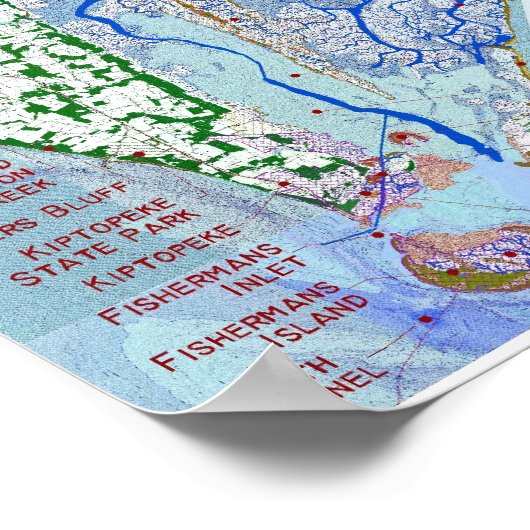 Ostküste Karte 1 Poster (Ecke)