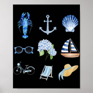 Ostküste Sommer New England Ästhetik Collage Poster
