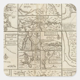 Ostküste, US Quadratischer Aufkleber