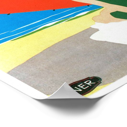 Ostküste von LNER ~ Beach Umbrella Poster (Ecke)