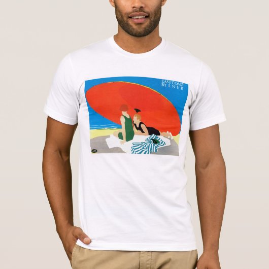 Ostküste von LNER ~ Beach Umbrella T-Shirt (Vorderseite)