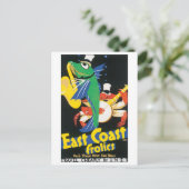 Ostküstenfrosch Vintage Travel Poster Postkarte (Stehend Vorderseite)