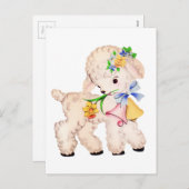 OSTLAMB VINTAG FEIERTAGSPOSTKARTE (Vorne/Hinten)