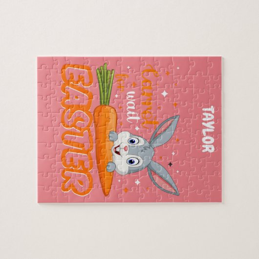 ÖSTLICH "BUNNY WITH CARROT" PUZZLE PERSONALISIERT. (Horizontal)