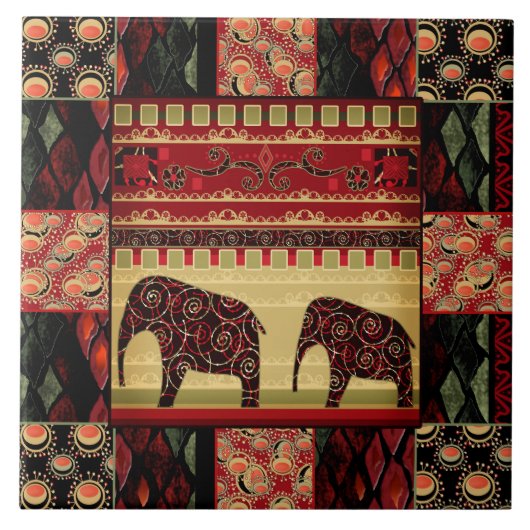 Östlich-ethnisches Muster. Patchwork. Fliese (Vorderseite)