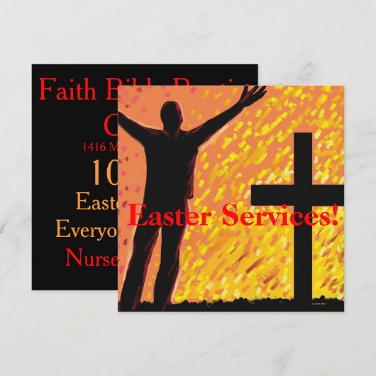 Östliche Dienste Kirche Einladung (Vorne/Hinten)