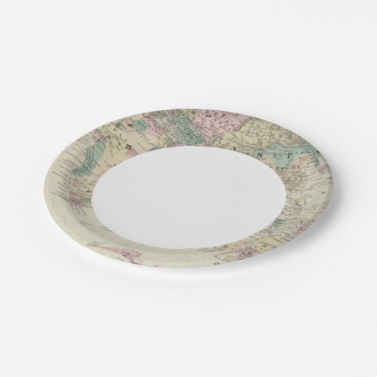 Östliche Halbkugel 14 Pappteller (Schrägansicht)