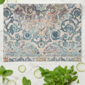 Östliche Motive in Blau und Beige Geschirrtuch (Gefaltet)