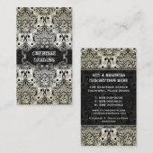 Östliche schwarze barocke Damast-Visitenkarte Visitenkarte (Vorne/Hinten)