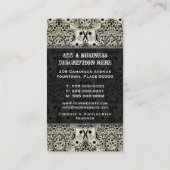 Östliche schwarze barocke Damast-Visitenkarte Visitenkarte (Rückseite)