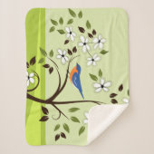 Östlicher Bluebird über Blütenbaum Sherpadecke (Vorderseite)
