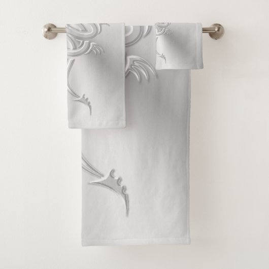 Östlicher Drache im Embosseslook Badhandtuch Set (Insitu)