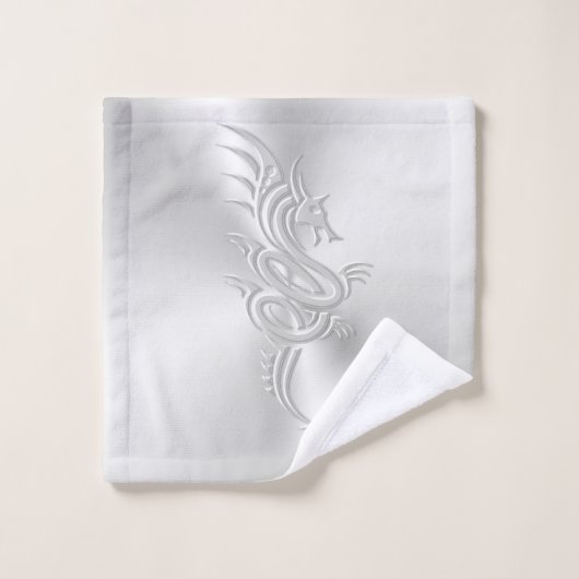 Östlicher Drache im Embosseslook Badhandtuch Set (Waschlappen)