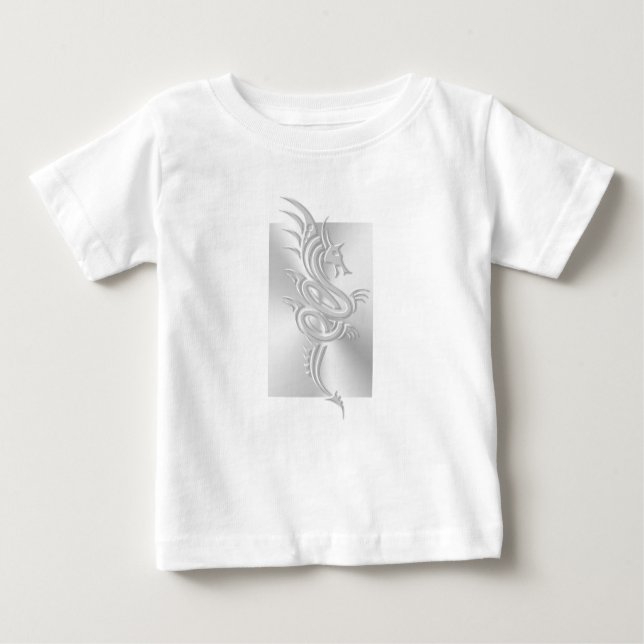 Östlicher Drache mit Embossed-Effekt Baby T-shirt (Vorderseite)