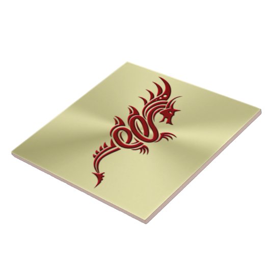 Östlicher Krimsondrache, Embossed-Effekt auf Gold Fliese (Seite)