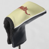 Östlicher Krimsondrache, Embossed-Effekt auf Gold Golf Headcover (3/4 Vorderseite)